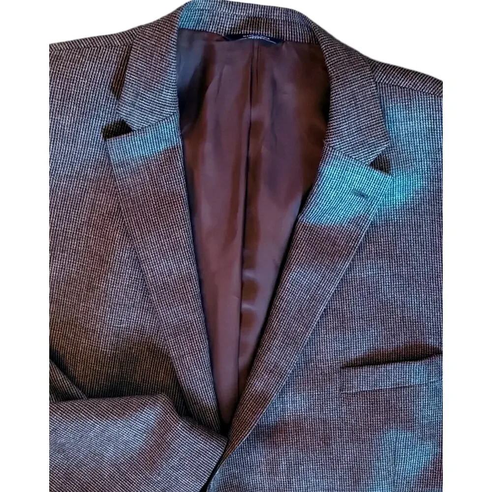 Ralph Ralph Lauren Blazer Mens 54R 100% Wool Blue Tweed Big Tall Vintage Y2K 90s